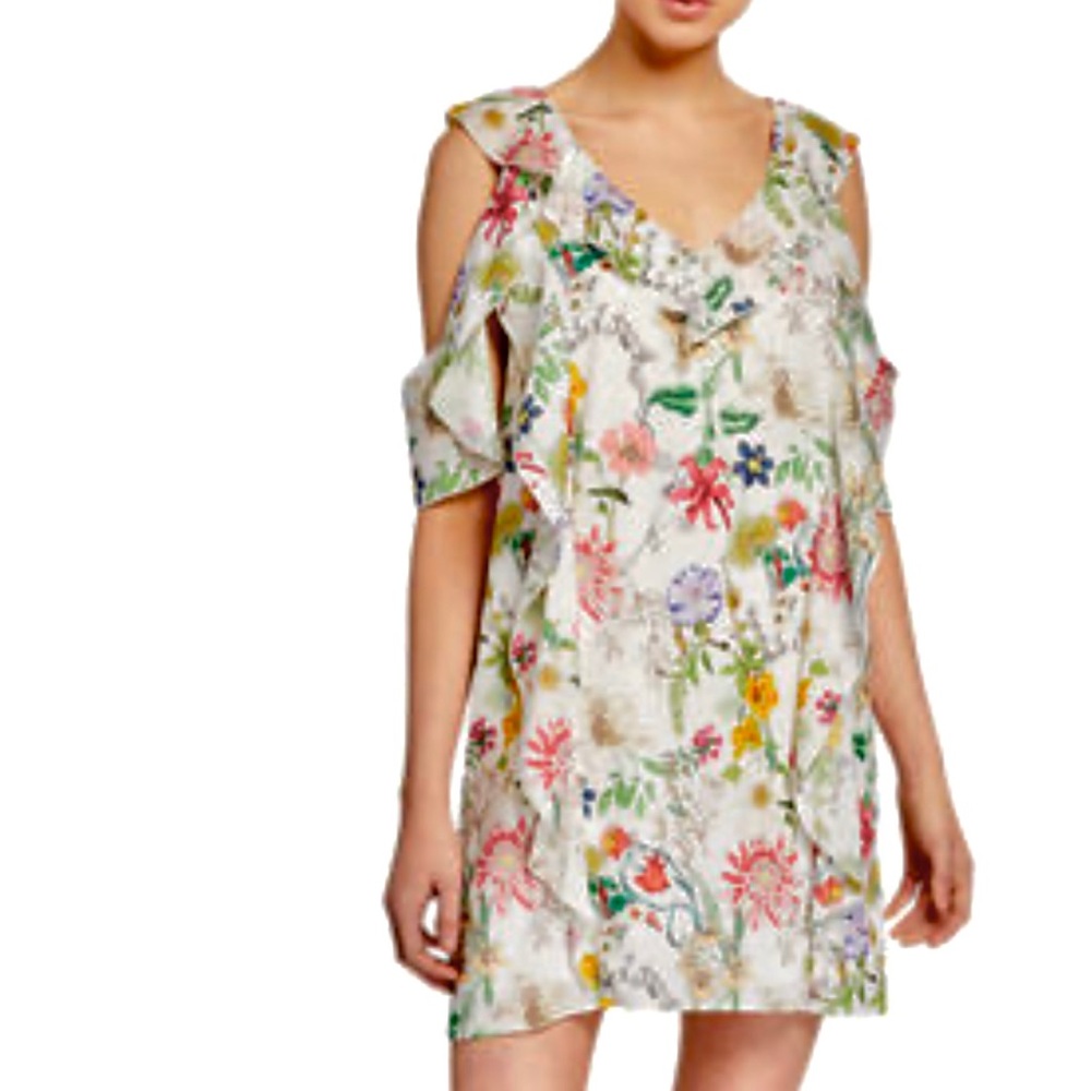 Parker V-neck Floral Mini Dress, NWT